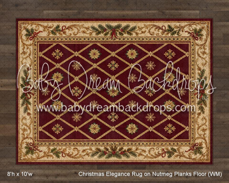 Christmas Elegance Rug on Nutmeg Planks Floor (WM)