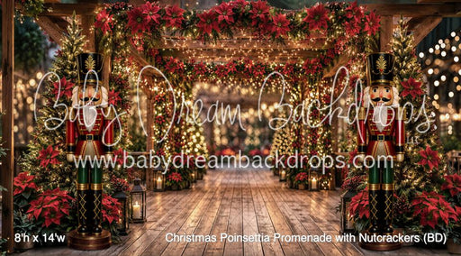 Christmas Poinsettia Promenade with Nutcrackers (BD)