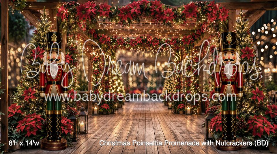 Christmas Poinsettia Promenade with Nutcrackers (BD)
