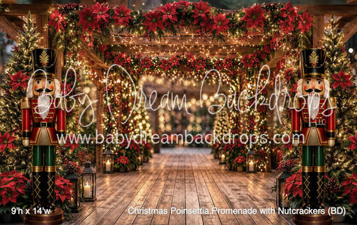 Christmas Poinsettia Promenade with Nutcrackers (BD)