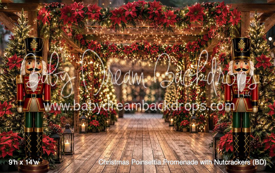 Christmas Poinsettia Promenade with Nutcrackers (BD)