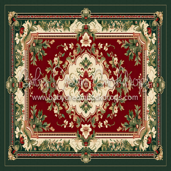 X Drop Christmas Rug (Green) Fabric Floor (MD)