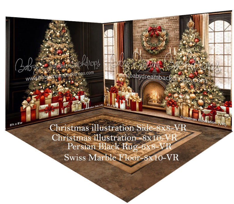 Room Christmas illustration + Christmas illustration + Swiss Marble Floor (VR)