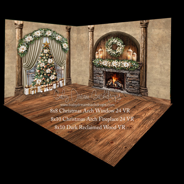 Christmas Arch Window 24  and Christmas Arch Fireplace 24 Room