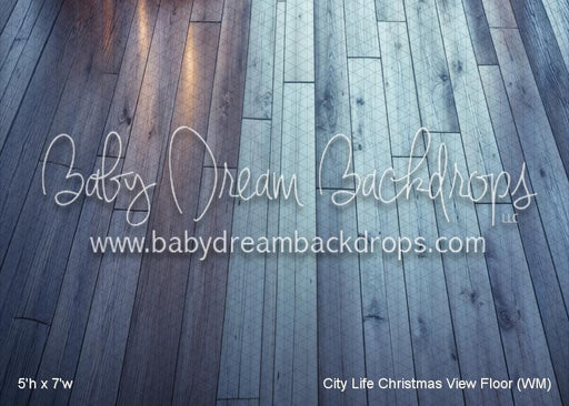 City Life Christmas View Fabric Floor (WM)
