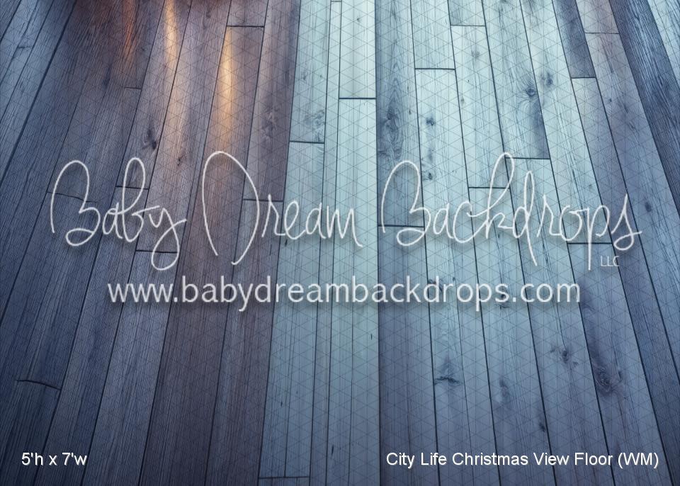 City Life Christmas View Fabric Floor (WM)