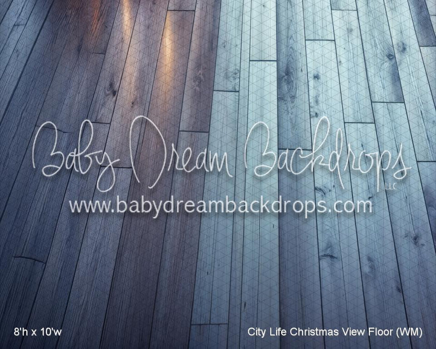 City Life Christmas View Fabric Floor (WM)