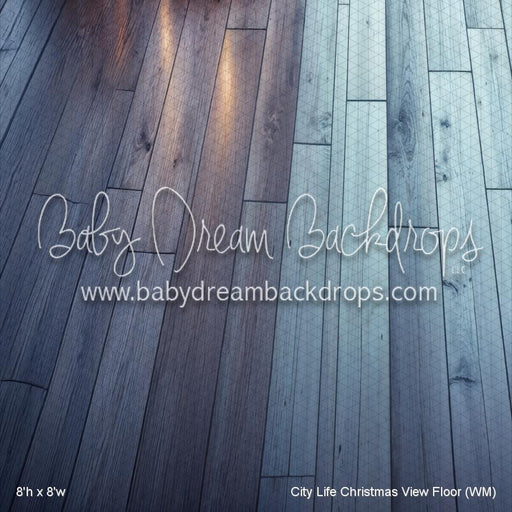 City Life Christmas View Fabric Floor (WM)