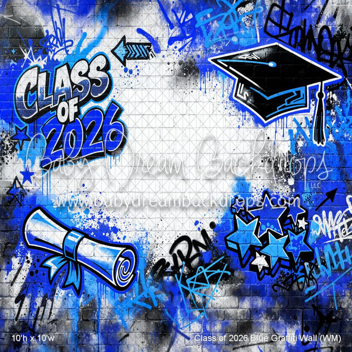 Class of 2026 Blue Graffiti Wall (WM)
