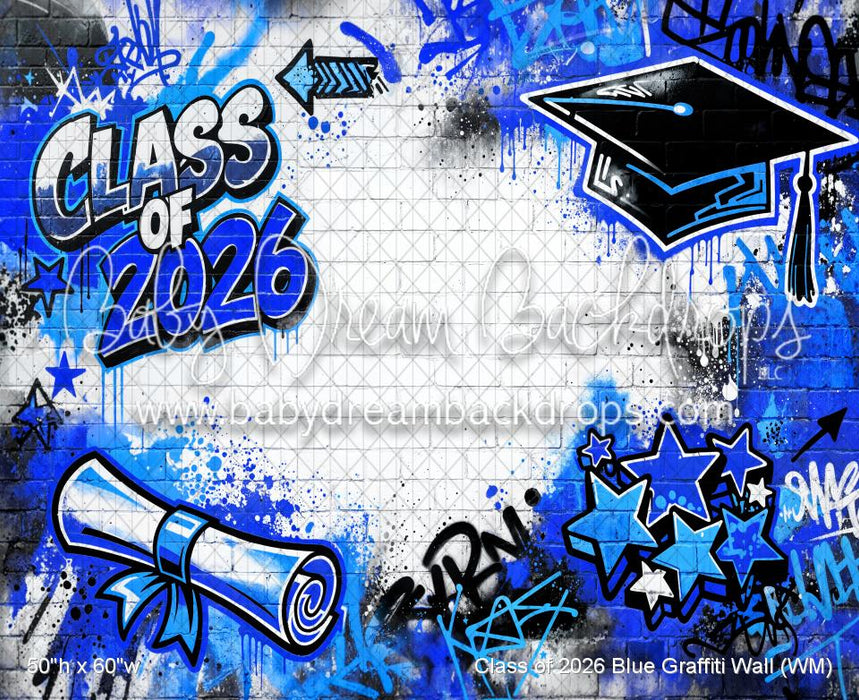 Class of 2026 Blue Graffiti Wall (WM)
