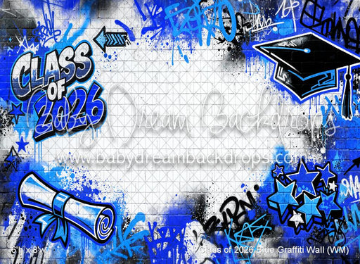 Class of 2026 Blue Graffiti Wall (WM)