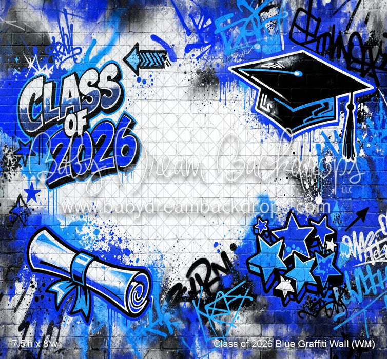 Class of 2026 Blue Graffiti Wall (WM)