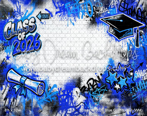 Class of 2026 Blue Graffiti Wall (WM)
