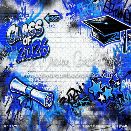 Class of 2026 Blue Graffiti Wall (WM)