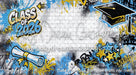 Class of 2026 Blue and Yellow Graffiti Wall (WM)