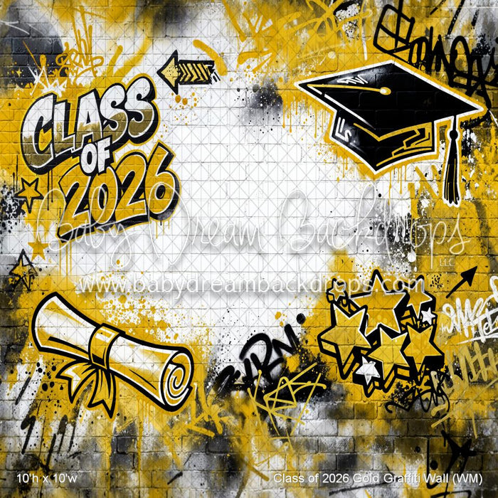 Class of 2026 Gold Graffiti Wall (WM)