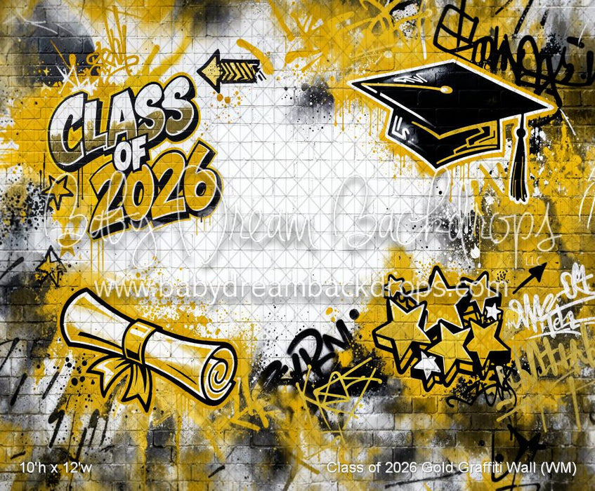Class of 2026 Gold Graffiti Wall (WM)
