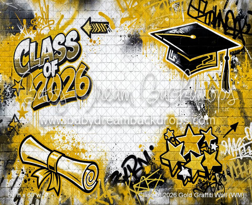 Class of 2026 Gold Graffiti Wall (WM)