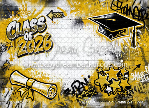 Class of 2026 Gold Graffiti Wall (WM)