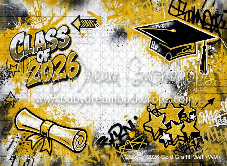 Class of 2026 Gold Graffiti Wall (WM)