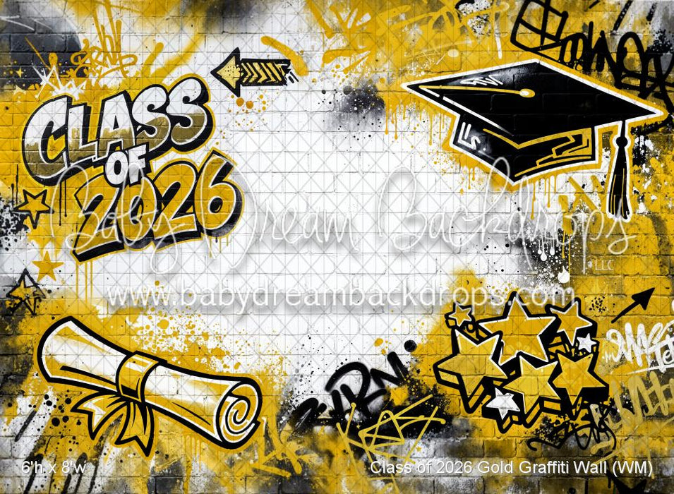 Class of 2026 Gold Graffiti Wall (WM)