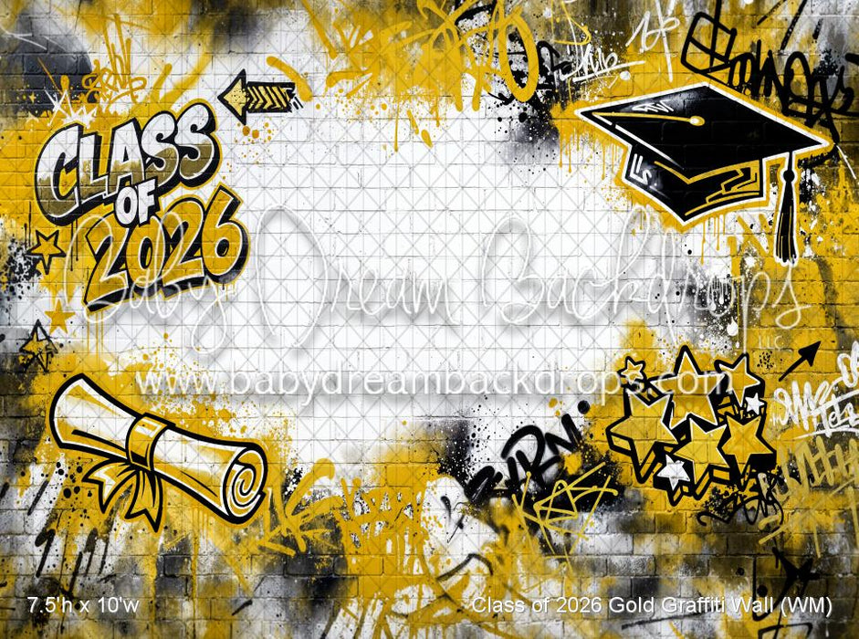 Class of 2026 Gold Graffiti Wall (WM)