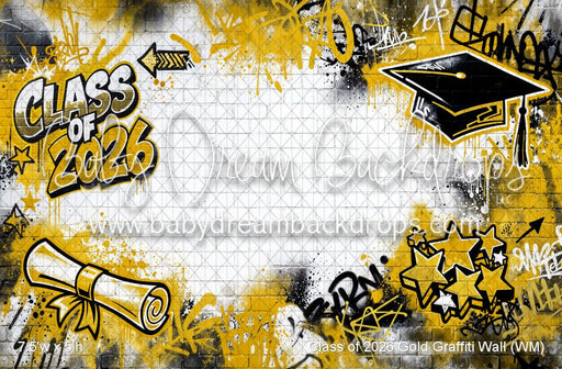 Class of 2026 Gold Graffiti Wall (WM)