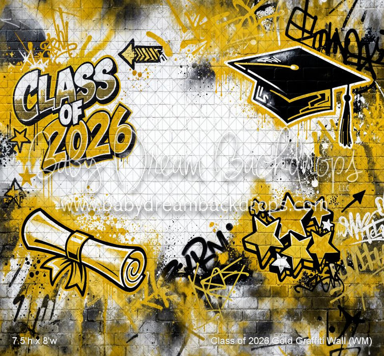 Class of 2026 Gold Graffiti Wall (WM)