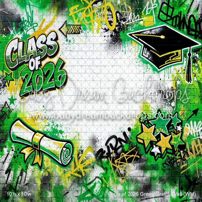 Class of 2026 Green Graffiti Wall (WM)