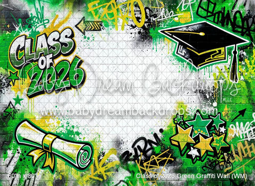 Class of 2026 Green Graffiti Wall (WM)