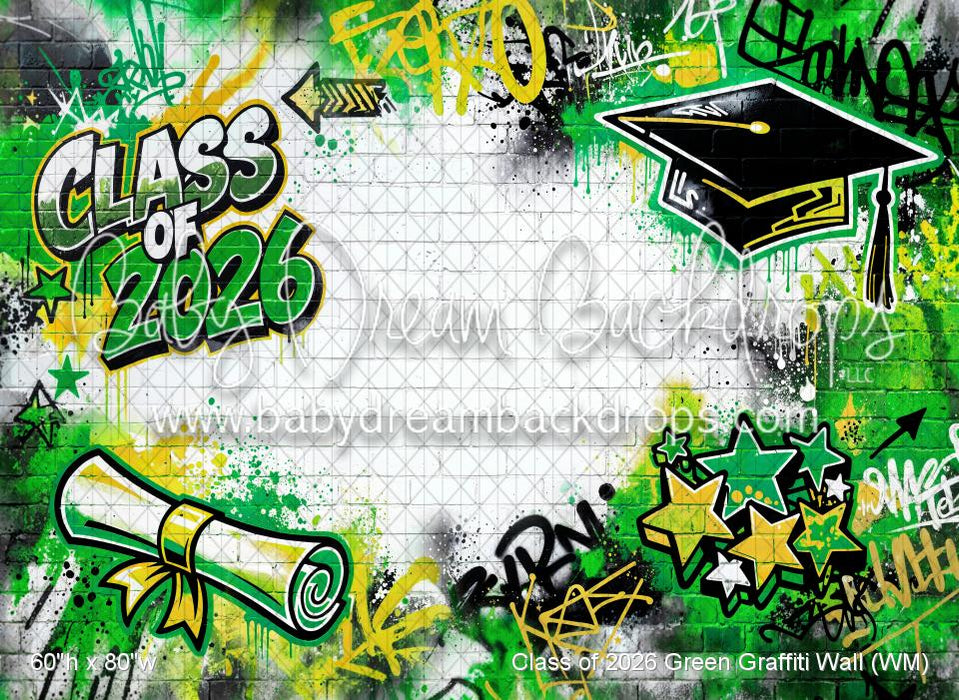Class of 2026 Green Graffiti Wall (WM)