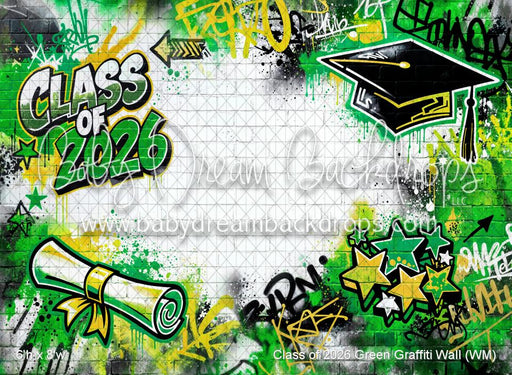 Class of 2026 Green Graffiti Wall (WM)