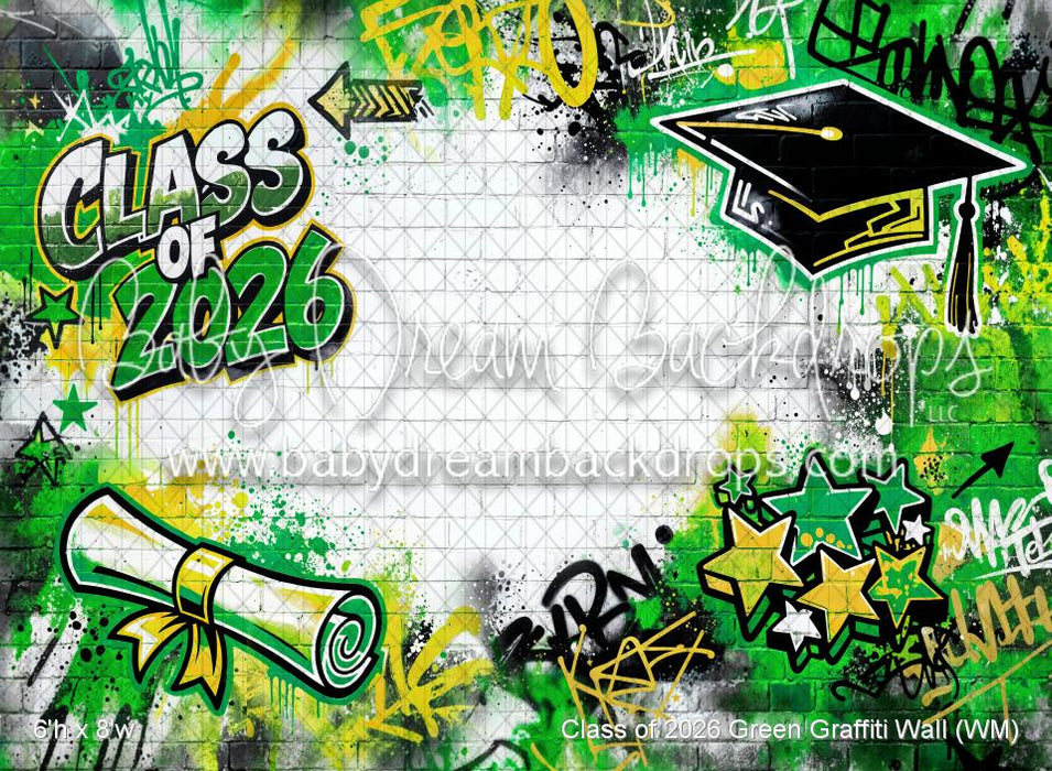 Class of 2026 Green Graffiti Wall (WM)