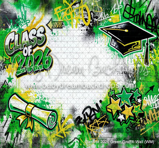 Class of 2026 Green Graffiti Wall (WM)