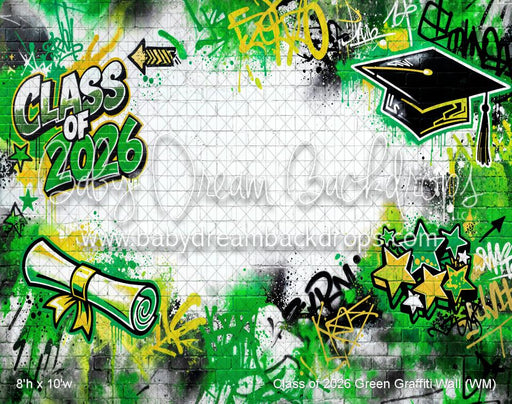 Class of 2026 Green Graffiti Wall (WM)