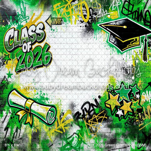 Class of 2026 Green Graffiti Wall (WM)