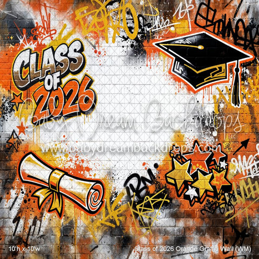 Class of 2026 Orange Graffiti Wall (WM)