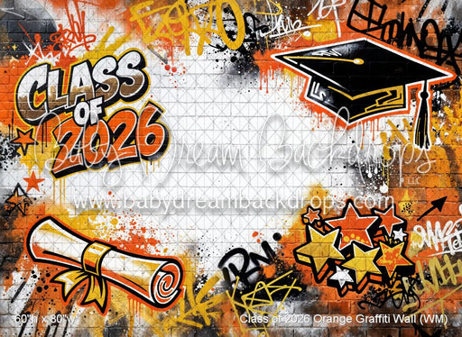 Class of 2026 Orange Graffiti Wall (WM)
