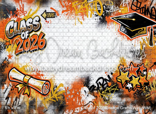 Class of 2026 Orange Graffiti Wall (WM)