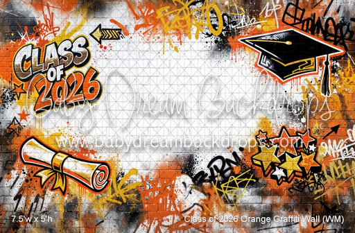 Class of 2026 Orange Graffiti Wall (WM)