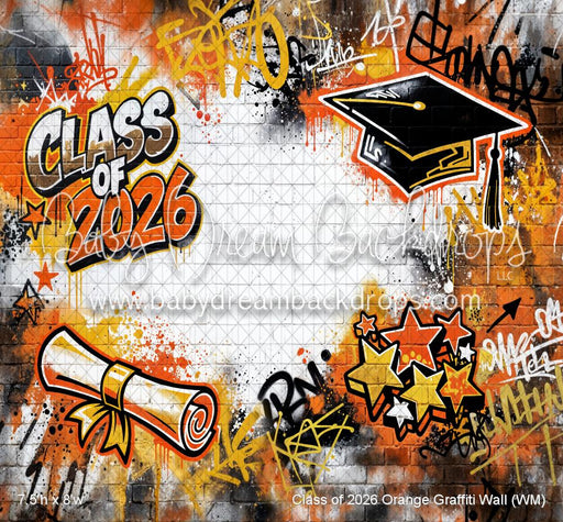 Class of 2026 Orange Graffiti Wall (WM)