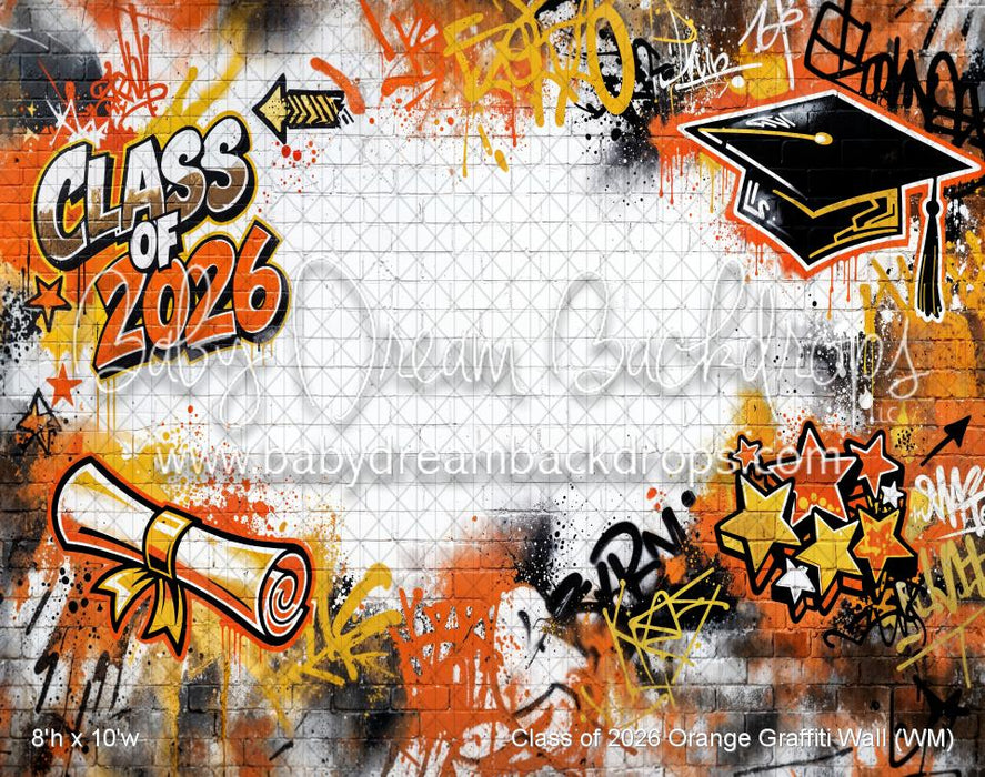 Class of 2026 Orange Graffiti Wall (WM)