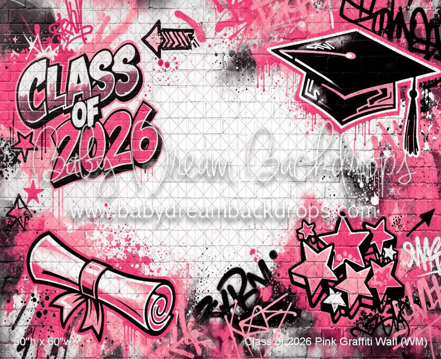 Class of 2026 Pink Graffiti Wall (WM)