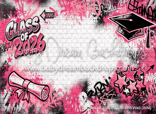 Class of 2026 Pink Graffiti Wall (WM)