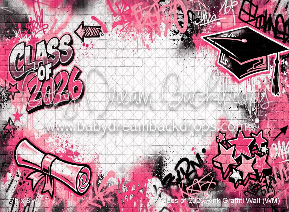 Class of 2026 Pink Graffiti Wall (WM)