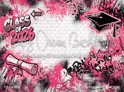 Class of 2026 Pink Graffiti Wall (WM)