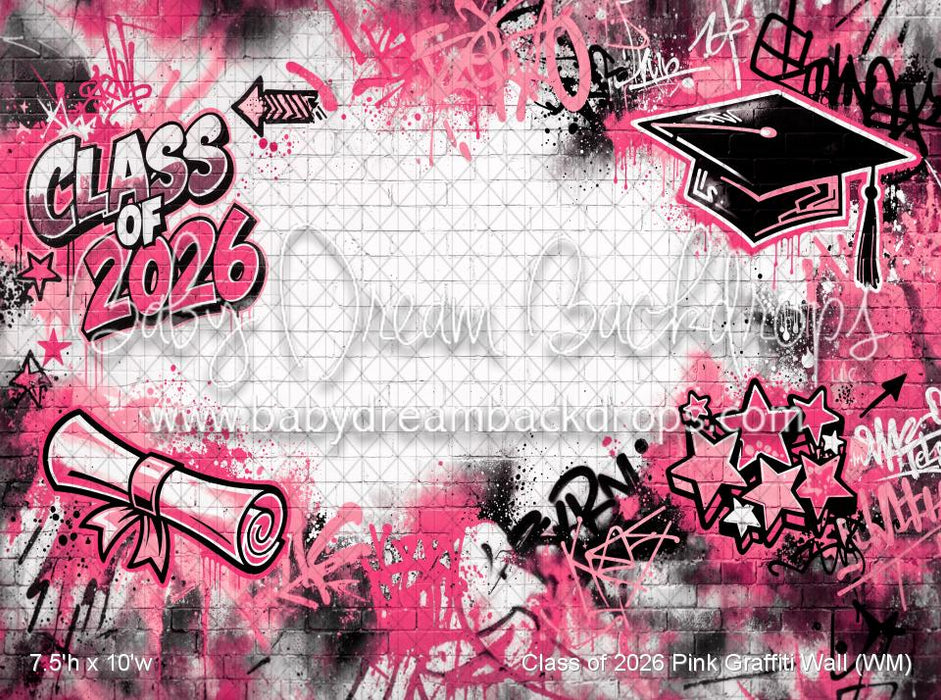 Class of 2026 Pink Graffiti Wall (WM)