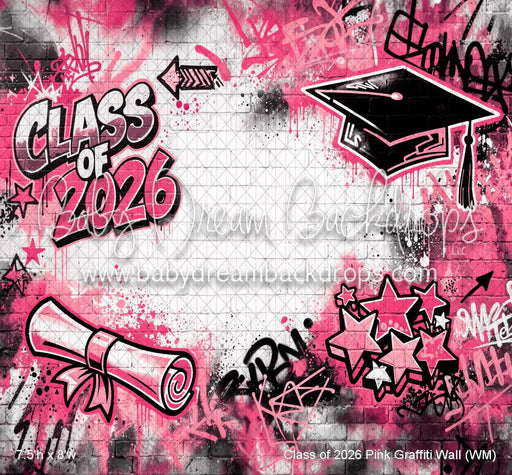 Class of 2026 Pink Graffiti Wall (WM)