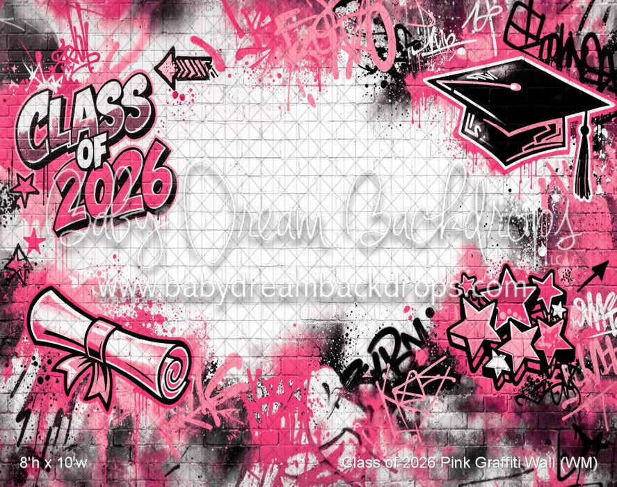 Class of 2026 Pink Graffiti Wall (WM)