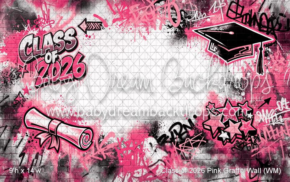 Class of 2026 Pink Graffiti Wall (WM)